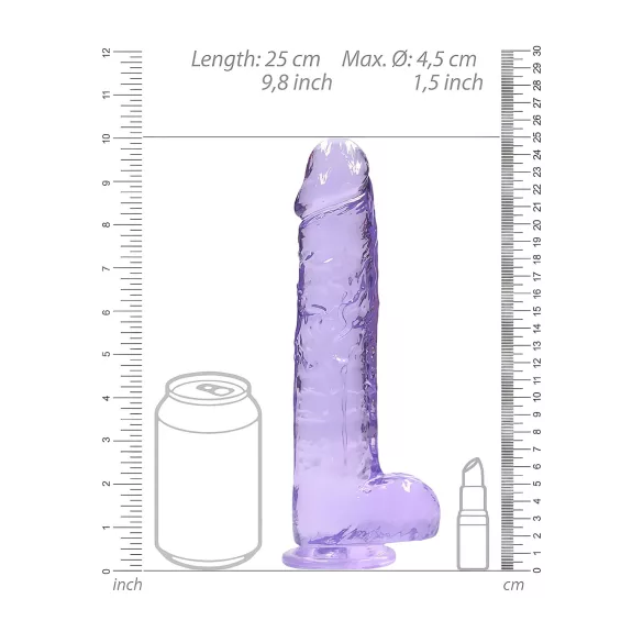 RealRock - dildo realistico trasparente - viola 22 cm