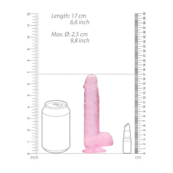 RealRock - dildo realistico trasparente - rosa 15cm