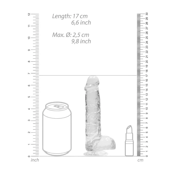 RealRock - dildo realistico - trasparente 15cm