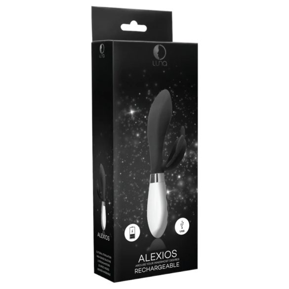 Alexios - vibratore con farfalla stimolatore clitorideo - nero