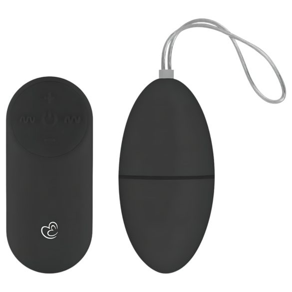 Easytoys - Uovo vibrante nero con 7 ritmi e telecomando