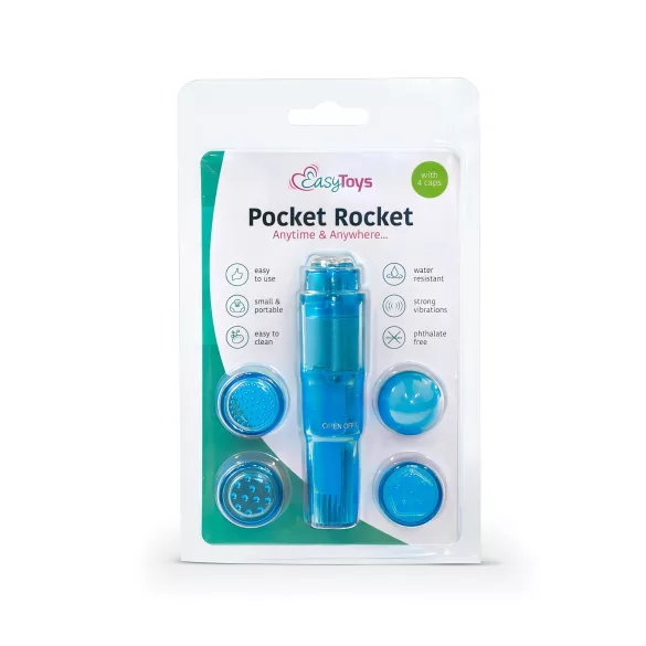 Easytoys - mini vibratore set - 5 accessori - silicone blu