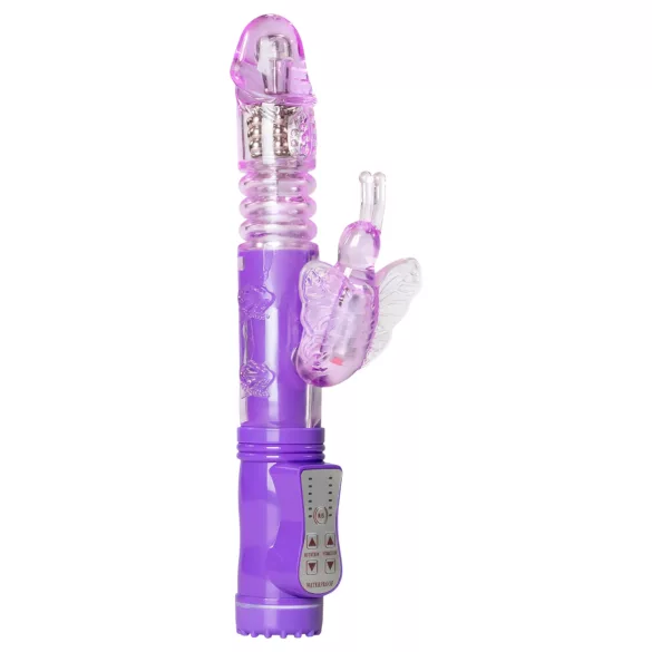 Easytoys Butterfly - vibratore rotante e spingente - silicone viola