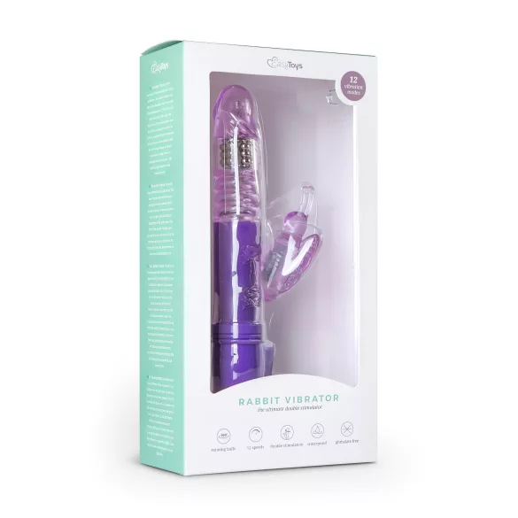 Easytoys Butterfly - vibratore rotante e spingente - silicone viola