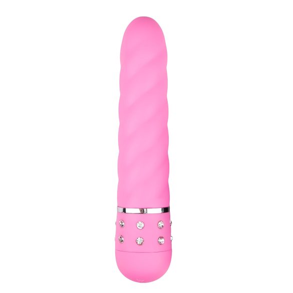 Easytoys Diamond - vibratore a bastoncino twist - silicone rosa