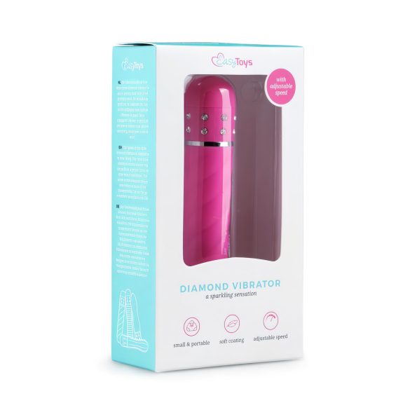 Easytoys Diamond - vibratore a bastoncino twist - silicone rosa