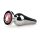 Easytoys Plug Anale Conico in Metallo No.11 - Argento con Pietra Rosa (3,5cm)