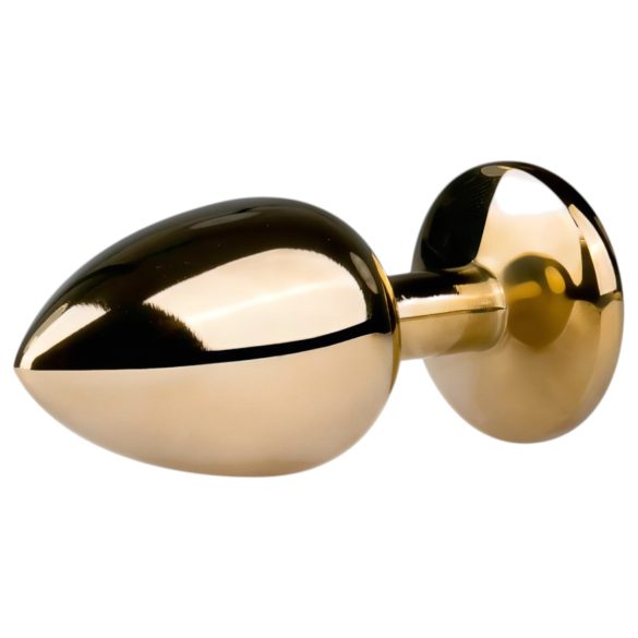 Easytoys Metal No.1 - plug anale a cono con pietra bianca - oro (2,5 cm)