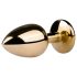 Easytoys Metal No.1 - plug anale a cono con pietra bianca - oro (2,5 cm)