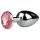 Plug anale a cono EasyToys Metal No.1 con pietra rosa (argento, 2,7 cm)