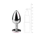 Plug anale a cono EasyToys Metal No.1 con pietra rosa (argento, 2,7 cm)