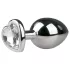 Easytoys - plug anale cuore - pietra bianca - metallo argento