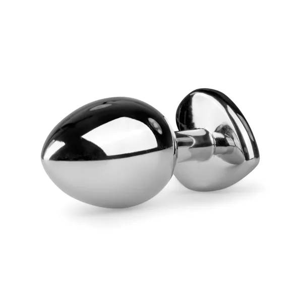 Easytoys - plug anale cuore - pietra bianca - metallo argento