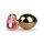 Easytoys Metal No.7 - plug anale conico in oro con pietra rosa (3cm)