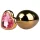 Easytoys Metal No.7 - plug anale a cono - pietra rosa - oro 3cm