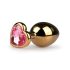 Easytoys Metal No.7 - plug anale conico in oro con pietra rosa (3cm)