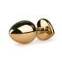 Easytoys Metal No.7 - plug anale conico in oro con pietra rosa (3cm)