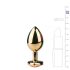 Easytoys Metal No.7 - plug anale conico in oro con pietra rosa (3cm)
