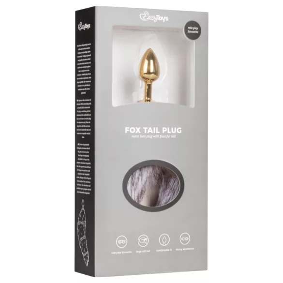Easytoys Fox NO5 - plug anale metallico con coda di volpe - oro argento