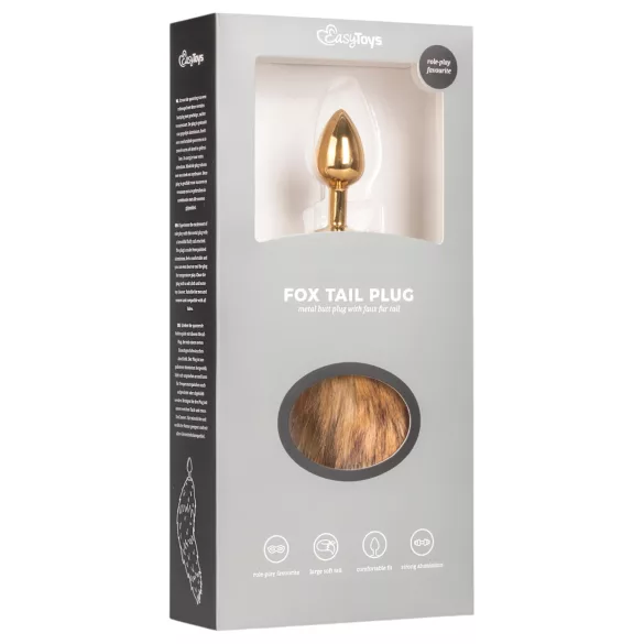 Easytoys Fox NO1 - plug anale in metallo con coda di volpe - oro rosso