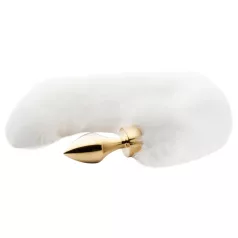   Easytoys Fox NO13 - plug anale metallico con coda di volpe - oro bianco