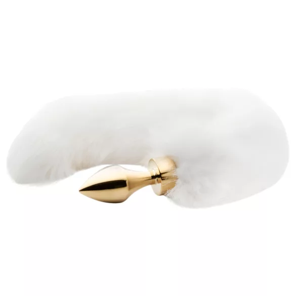 Easytoys Fox NO13 - plug anale metallico con coda di volpe - oro bianco