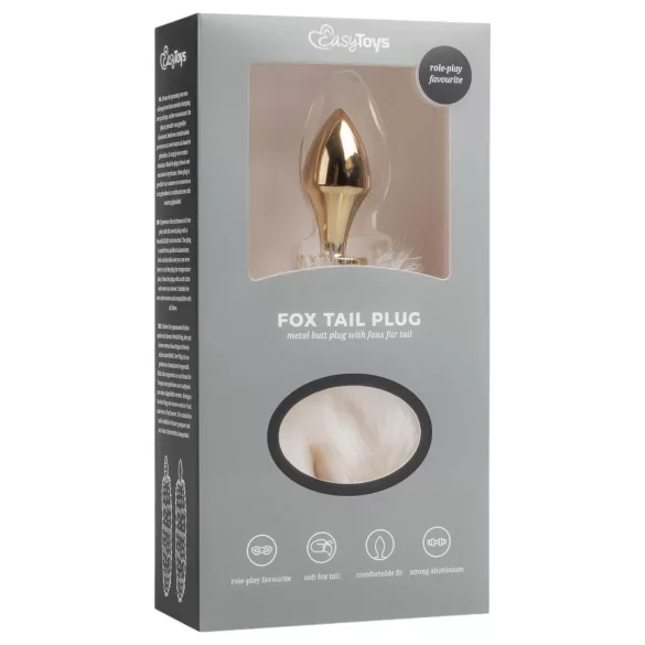 Easytoys Fox NO13 - plug anale metallico con coda di volpe - oro bianco