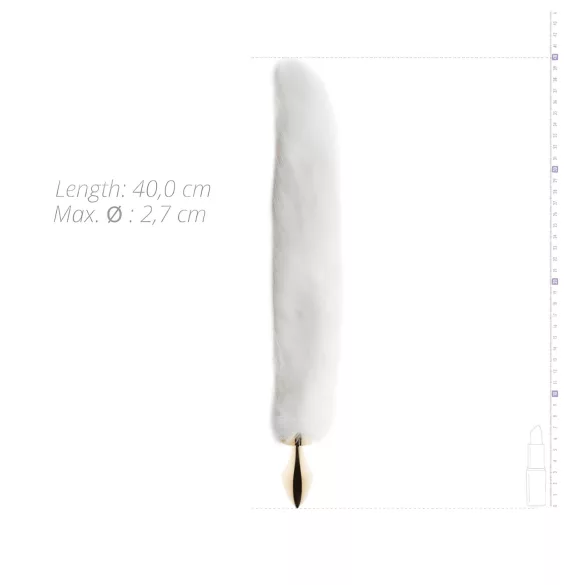 Easytoys Fox NO13 - plug anale metallico con coda di volpe - oro bianco