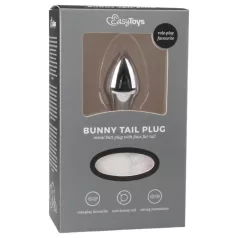   Easytoys Bunny NO1 - plug anale metallico coda coniglio - argento bianco