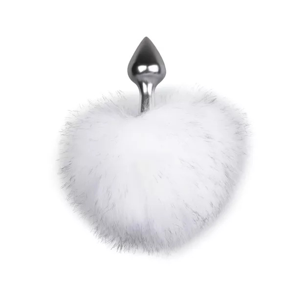 Easytoys Bunny NO1 - plug anale metallico coda coniglio - argento bianco