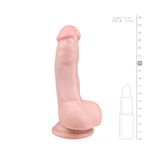 Easytoys - dildo con ventosa e testicoli - realistico 15cm beige