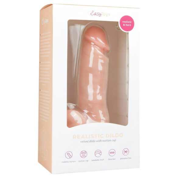 Easytoys - dildo realistico con ventosa e testicoli 17,5 cm - color carne