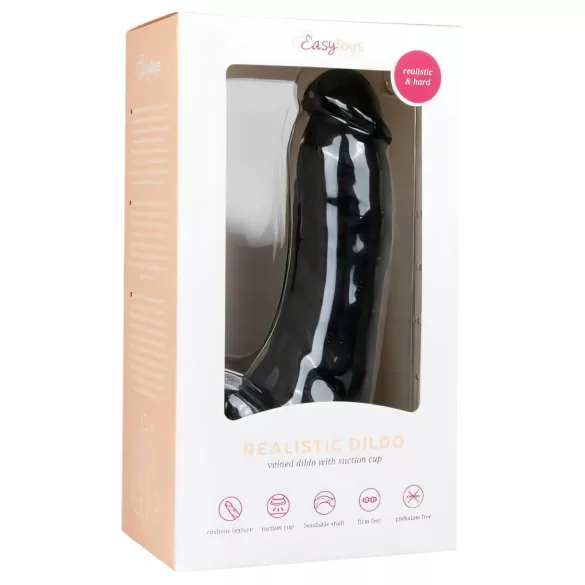 Easytoys - dildo con ventosa e testicoli - 20 cm nero