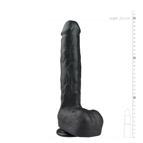 Easytoys - dildo grande con testicoli ventosa - nero 29,5cm