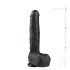 Easytoys - Dildo grande con ventosa e testicoli (29,5cm) - nero