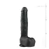 Easytoys - dildo grande con testicoli ventosa - nero 29,5cm