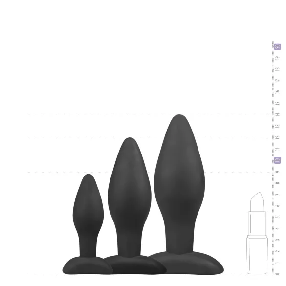 EasyToys Rocket - set di plug anali (nero, 3 pezzi)