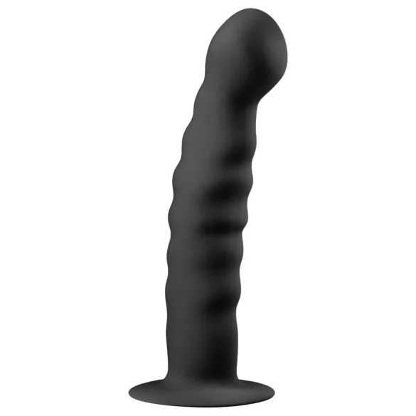 Easytoys - dildo anale con ventosa - superficie rigata - 14 cm nero