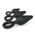 Easytoys - set plug anale con anello - 3 pezzi - silicone nero