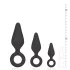Easytoys - set plug anale con anello - 3 pezzi - silicone nero