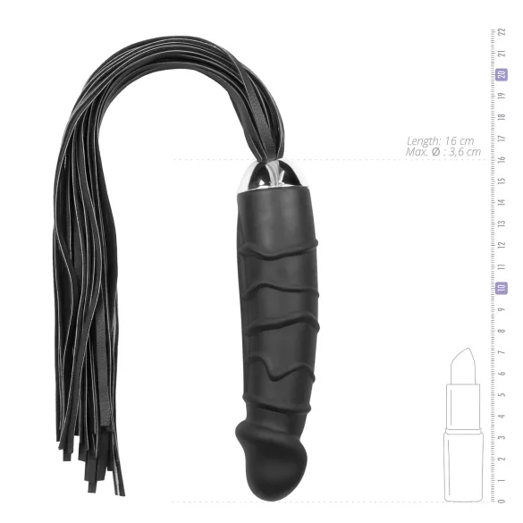 Easytoys - Frusta e dildo anale in silicone 2 in 1 - nero