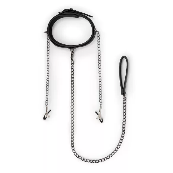 Easytoys - set pinze per capezzoli con collare e guinzaglio - 4 pezzi