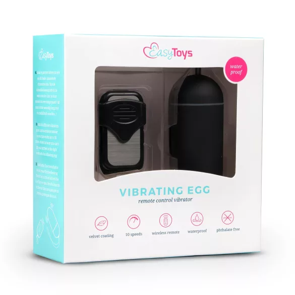 Easytoys - ovetto vibrante con telecomando - nero