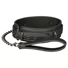 Easytoys - collare fetish con guinzaglio - nero