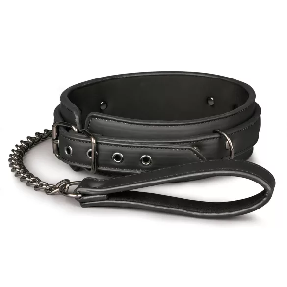 Easytoys - collare fetish con guinzaglio - nero