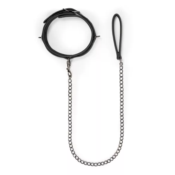 Easytoys - collare fetish con guinzaglio - nero