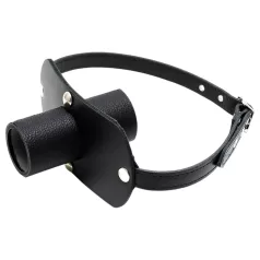 Rimba - bavaglio con tubo - vera pelle nera