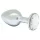 Rimba XS - plug anale metallico con pietra trasparente - argento