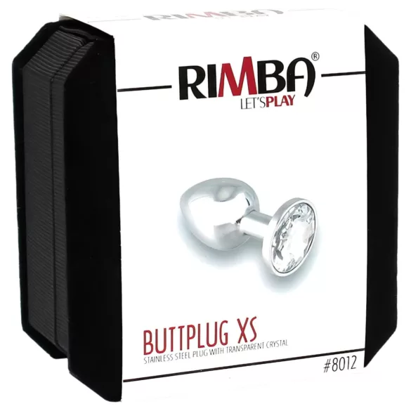 Rimba XS - plug anale metallico con pietra trasparente - argento