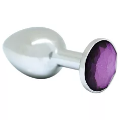 Rimba XS - plug anale in metallo con pietra viola (argento)